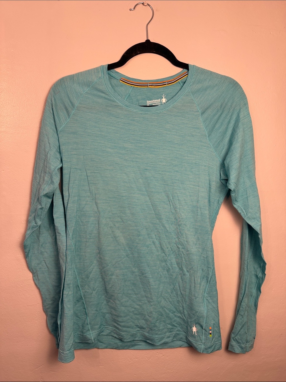 Smartwool Womens Long Sleeve Crew - Aqua size Medium